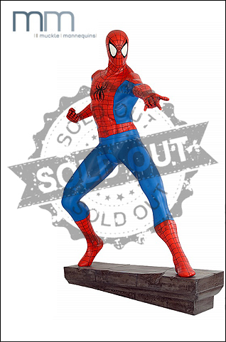 Spiderman Comic mit Steinbase Life-Size